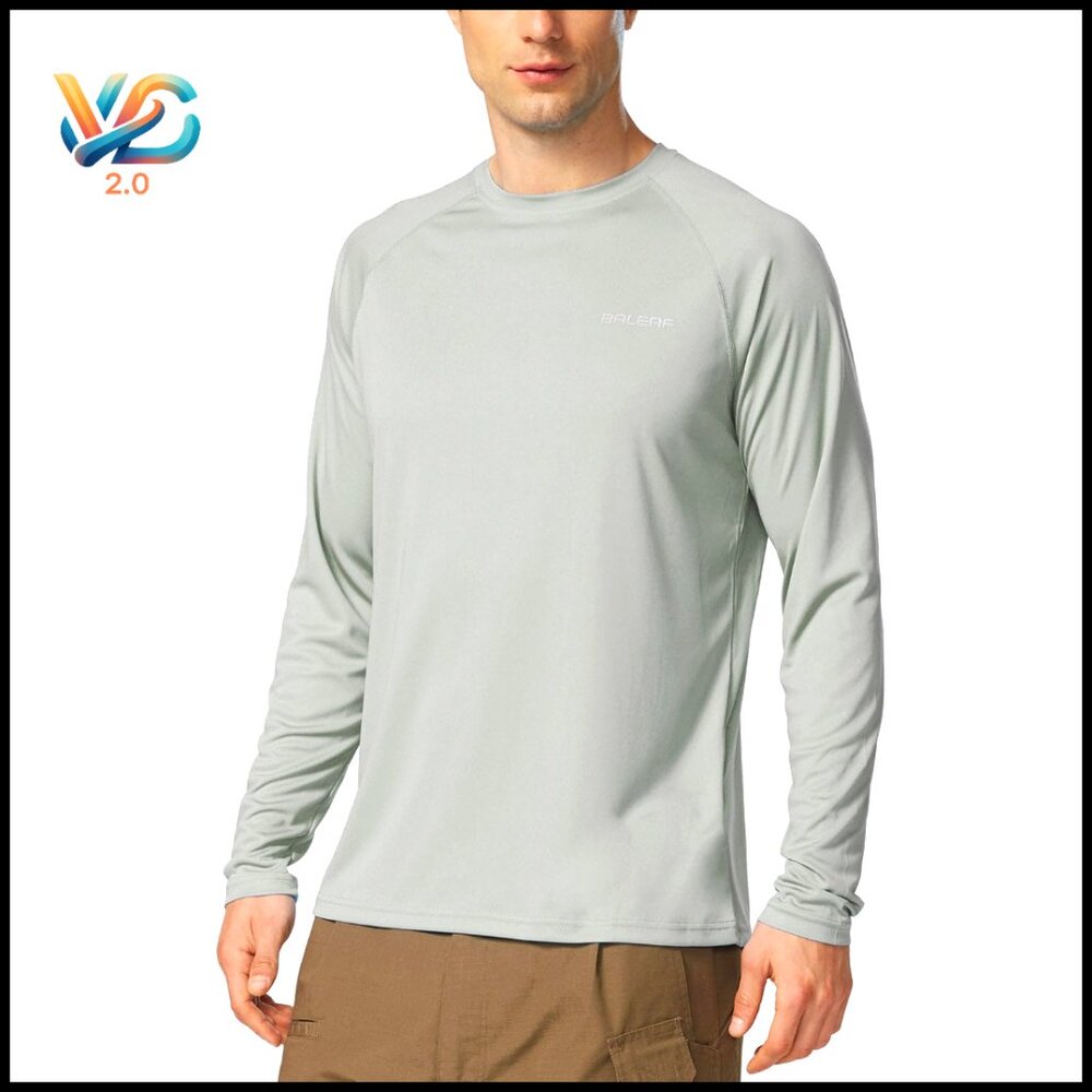 Men's Upf 50+ Long Sleeve Rash Guard Quick Dry Lightweight Activewear